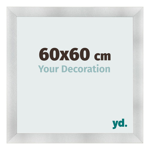 Fotolijst 60x60cm Aluminium Geborsteld MDF Pisa Voorzijde Maat | Yourdecoration.nl