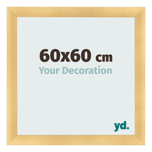 Fotolijst 60x60cm Goud Mat MDF Pisa Voorzijde Maat | Yourdecoration.nl