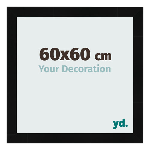 Fotolijst 60x60cm Zwart Hoogglans MDF Pisa Voorzijde Maat | Yourdecoration.nl