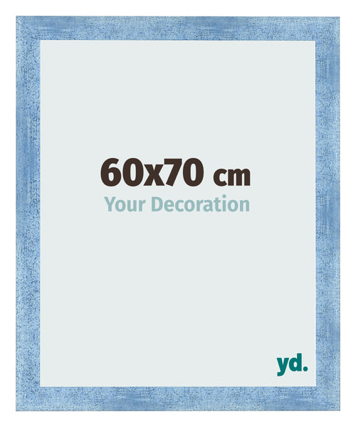 Fotolijst 60x70cm Helder Blauw Geveegd MDF Pisa Voorzijde Maat | Yourdecoration.nl