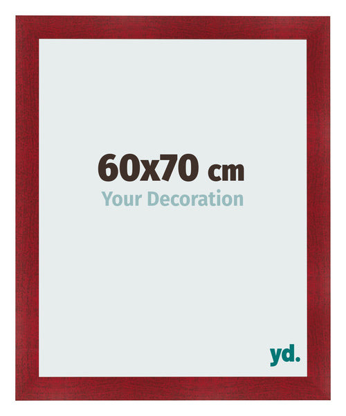 Fotolijst 60x70cm Wijnrood Geveegd MDF Pisa Voorzijde Maat | Yourdecoration.nl