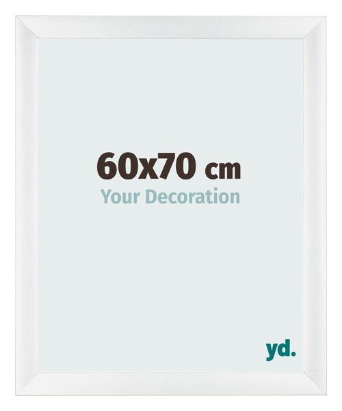 Fotolijst 60x70cm Wit Hoogglans MDF Pisa Voorzijde Maat | Yourdecoration.nl