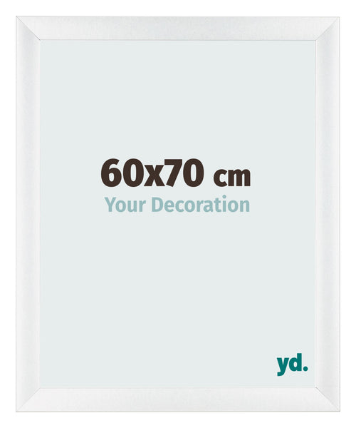 Fotolijst 60x70cm Wit Hoogglans MDF Pisa Voorzijde Maat | Yourdecoration.nl