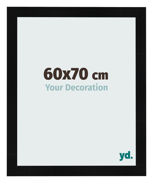Fotolijst 60x70cm Zwart Hoogglans MDF Pisa Voorzijde Maat | Yourdecoration.nl