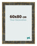 Fotolijst 60x80cm Blauw Goud Gemeleerd MDF Pisa Voorzijde Maat | Yourdecoration.nl