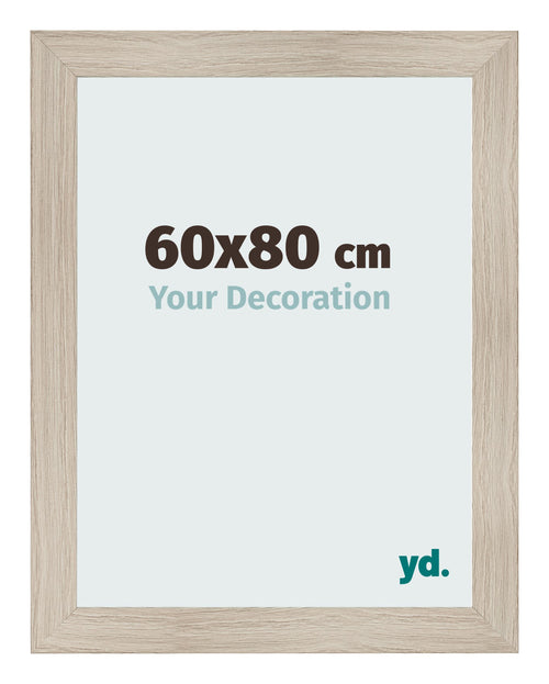 Fotolijst 60x80cm Eiken Licht MDF Pisa Voorzijde Maat | Yourdecoration.nl