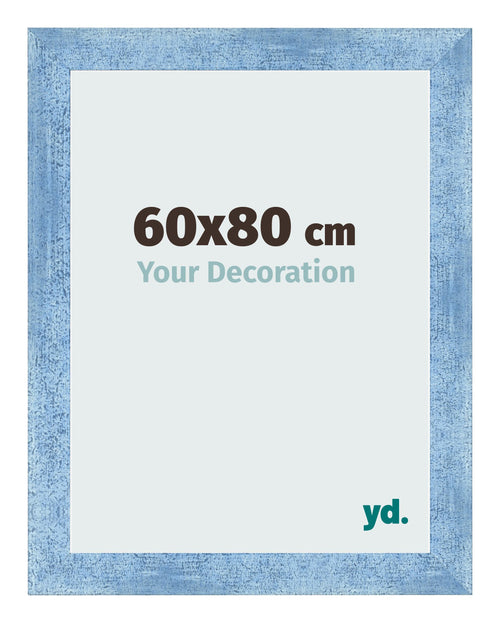 Fotolijst 60x80cm Helder Blauw Geveegd MDF Pisa Voorzijde Maat | Yourdecoration.nl