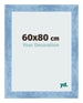 Fotolijst 60x80cm Helder Blauw Geveegd MDF Pisa Voorzijde Maat | Yourdecoration.nl