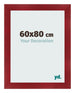 Fotolijst 60x80cm Wijnrood Geveegd MDF Pisa Voorzijde Maat | Yourdecoration.nl