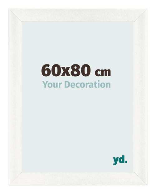 Fotolijst 60x80cm Wit Geveegd MDF Pisa Voorzijde Maat | Yourdecoration.nl