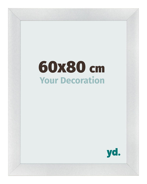 Fotolijst 60x80cm Zilver Mat MDF Pisa Voorzijde Maat | Yourdecoration.nl