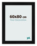 Fotolijst 60x80cm Zwart Hoogglans MDF Pisa Voorzijde Maat | Yourdecoration.nl