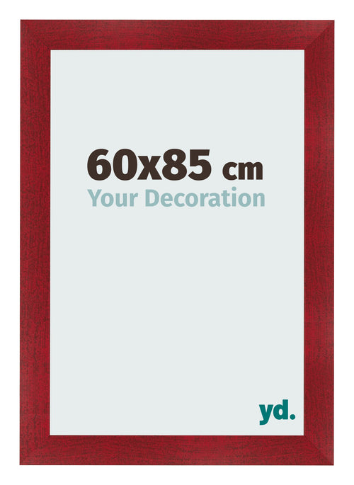 Fotolijst 60x85cm Wijnrood Geveegd MDF Pisa Voorzijde Maat | Yourdecoration.nl