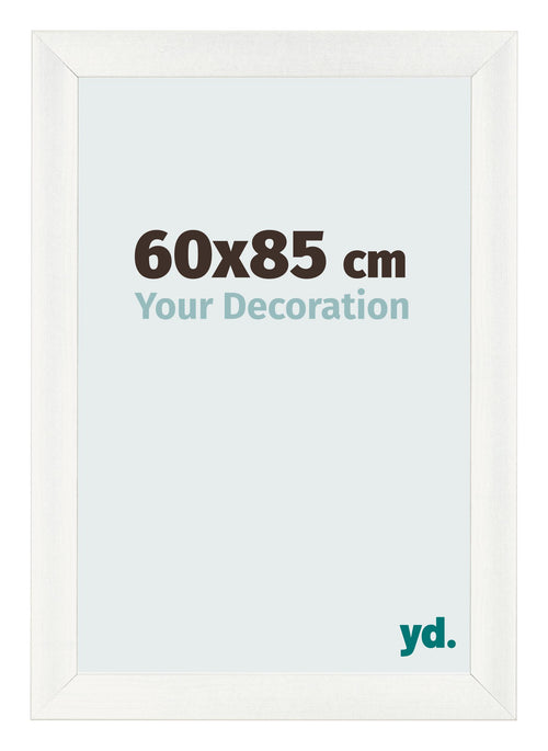 Fotolijst 60x85cm Wit Geveegd MDF Pisa Voorzijde Maat | Yourdecoration.nl