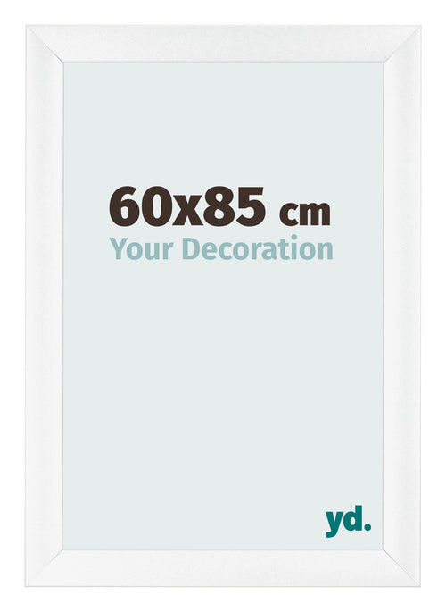 Fotolijst 60x85cm Wit Mat MDF Pisa Voorzijde Maat | Yourdecoration.nl