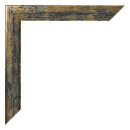 Fotolijst 60x90cm Blauw Goud Gemeleerd MDF Pisa Detail Hoek | Yourdecoration.nl