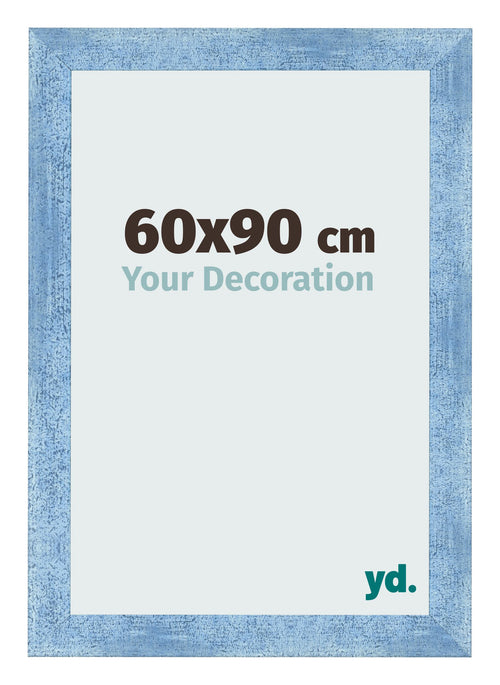 Fotolijst 60x90cm Helder Blauw Geveegd MDF Pisa Voorzijde Maat | Yourdecoration.nl