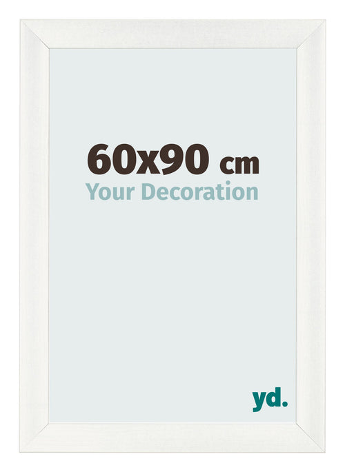 Fotolijst 60x90cm Wit Geveegd MDF Pisa Voorzijde Maat | Yourdecoration.nl