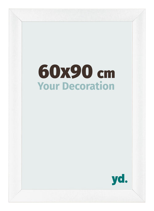 Fotolijst 60x90cm Wit Mat MDF Pisa Voorzijde Maat | Yourdecoration.nl