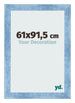 Fotolijst 61x91 5cm Helder Blauw Geveegd MDF Pisa Voorzijde Maat | Yourdecoration.nl