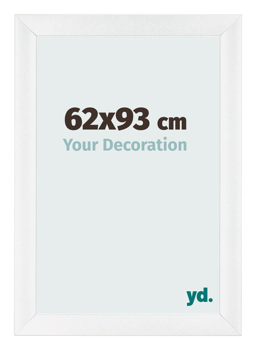 Fotolijst 62x93cm Wit Hoogglans MDF Pisa Voorzijde Maat | Yourdecoration.nl