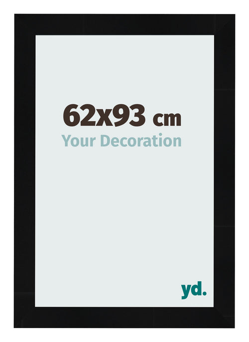 Fotolijst 62x93cm Zwart Hoogglans MDF Pisa Voorzijde Maat | Yourdecoration.nl