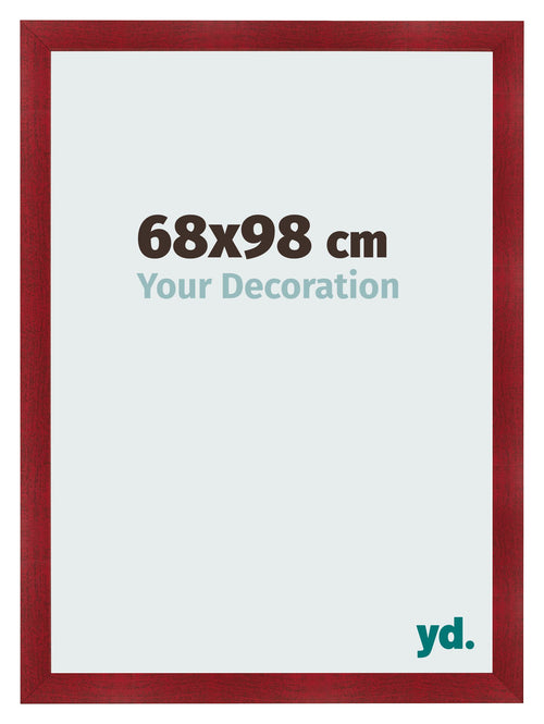 Fotolijst 68x98cm Wijnrood Geveegd MDF Pisa Voorzijde Maat | Yourdecoration.nl