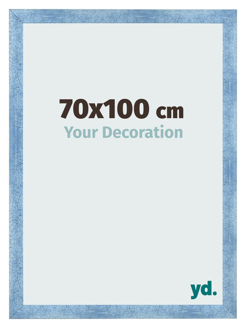 Fotolijst 70x100cm Helder Blauw Geveegd MDF Pisa Voorzijde Maat | Yourdecoration.nl