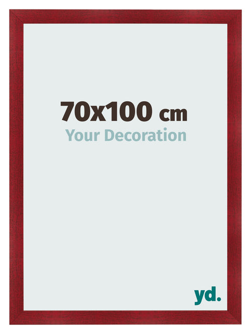 Fotolijst 70x100cm Wijnrood Geveegd MDF Pisa Voorzijde Maat | Yourdecoration.nl