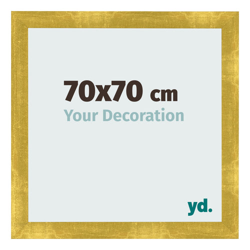 Fotolijst 70x70cm Goud Vintage MDF Pisa Voorzijde Maat | Yourdecoration.nl