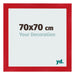 Fotolijst 70x70cm Rood MDF Pisa Voorzijde Maat | Yourdecoration.nl