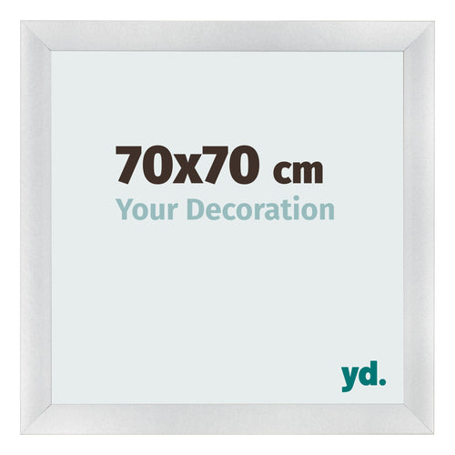 Fotolijst 70x70cm Zilver Mat MDF Pisa Voorzijde Maat | Yourdecoration.nl