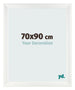 Fotolijst 70x90cm Wit Geveegd MDF Pisa Voorzijde Maat | Yourdecoration.nl