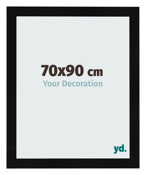 Fotolijst 70x90cm Zwart Hoogglans MDF Pisa Voorzijde Maat | Yourdecoration.nl