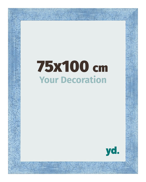 Fotolijst 75x100cm Helder Blauw Geveegd MDF Pisa Voorzijde Maat | Yourdecoration.nl
