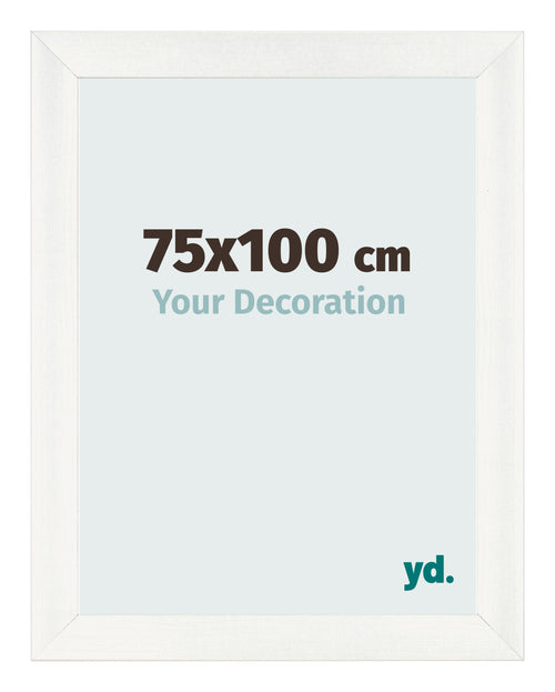 Fotolijst 75x100cm Wit Geveegd MDF Pisa Voorzijde Maat | Yourdecoration.nl