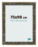 Fotolijst 75x98cm Blauw Goud Gemeleerd MDF Pisa Voorzijde Maat | Yourdecoration.nl