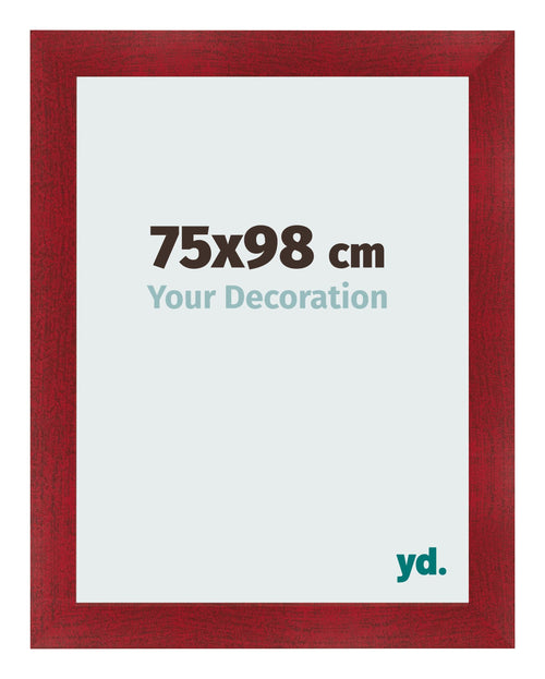 Fotolijst 75x98cm Wijnrood Geveegd MDF Pisa Voorzijde Maat | Yourdecoration.nl