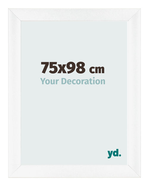 Fotolijst 75x98cm Wit Mat MDF Pisa Voorzijde Maat | Yourdecoration.nl