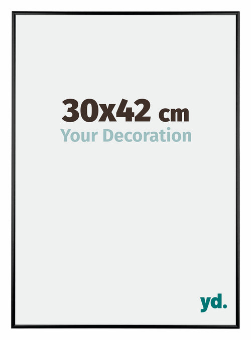 Austin Aluminium Fotolijst 30x42cm Zwart Hoogglans Voorzijde Maat | Yourdecoration.nl
