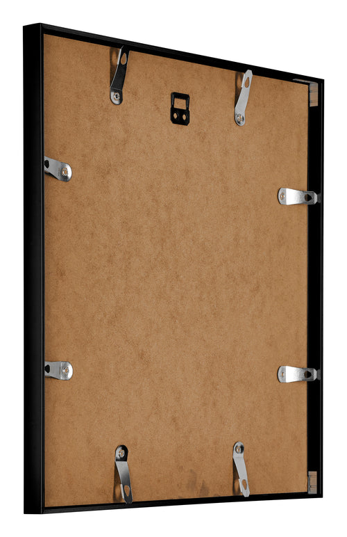 Austin Aluminium Fotolijst 35x35cm Zwart Hoogglans Achterzijde Schuin | Yourdecoration.nl