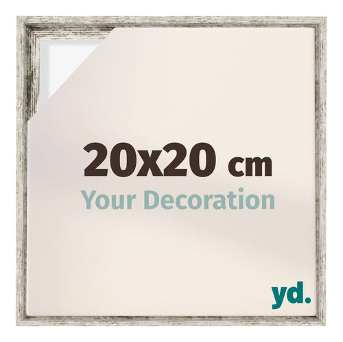 Lyon MDF Baklijst 20x20cm Wit Vintage Voorzijde Maat | Yourdecoration.nl