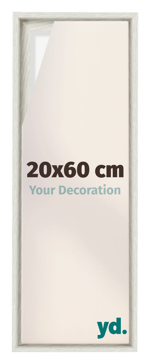 Lyon MDF Baklijst 20x60cm White Wash Voorzijde Maat | Yourdecoration.nl