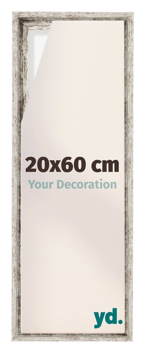 Lyon MDF Baklijst 20x60cm Wit Vintage Voorzijde Maat | Yourdecoration.nl