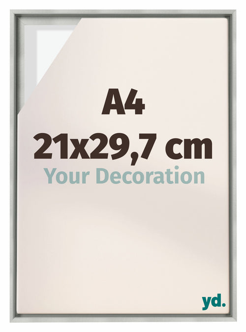 Lyon MDF Baklijst 21x29 7cm A4 Zilver Mat Voorzijde Maat | Yourdecoration.nl