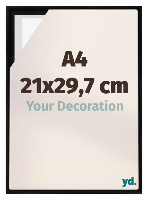 Lyon MDF Baklijst 21x29 7cm A4 Zwart Mat Voorzijde Maat | Yourdecoration.nl