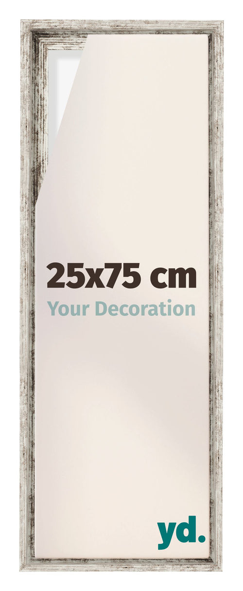 Lyon MDF Baklijst 25x75cm Wit Vintage Voorzijde Maat | Yourdecoration.nl