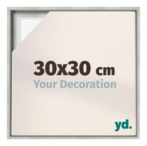 Lyon MDF Baklijst 30x30cm Zilver Mat Voorzijde Maat | Yourdecoration.nl