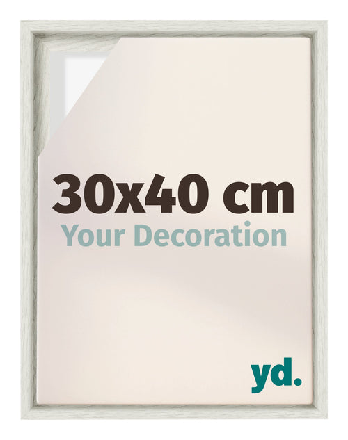 Lyon MDF Baklijst 30x40cm White Wash Voorzijde Maat | Yourdecoration.nl