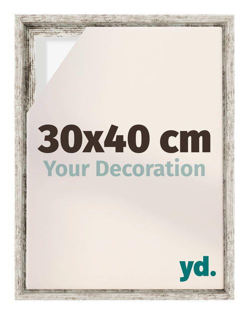 Lyon MDF Baklijst 30x40cm Wit Vintage Voorzijde Maat | Yourdecoration.nl